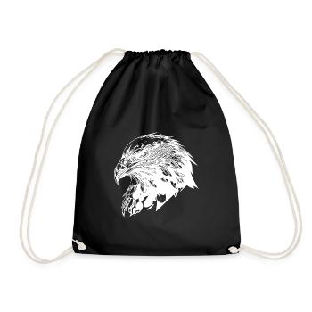 Eleganter Adler in Vintage Tribal Tattoo Style - Turnbeutel - Schwarz - Vorne