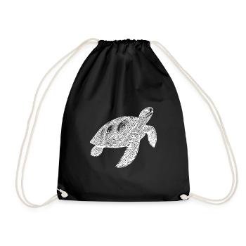 Elegante schwimmende alte Wasserschildkröte - Turnbeutel - Schwarz - Vorne