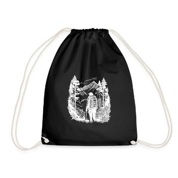 Passion forest, mountains and camping holidays - Drawstring Bag - black - Front