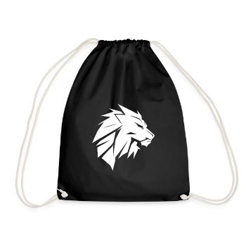 Stylish lion's head with mane - Drawstring Bag - black - Front
