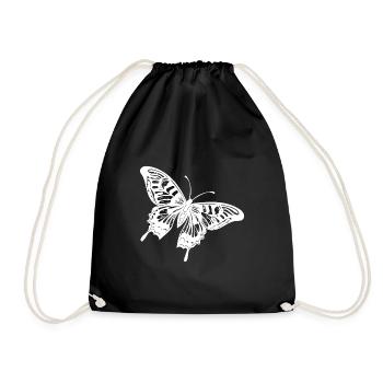 Elegant Vintage Tattoo Butterfly - Drawstring Bag - black - Front