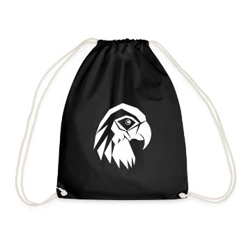 Parrot Polygon Portrait Bird Drawing - Drawstring Bag - black - Front