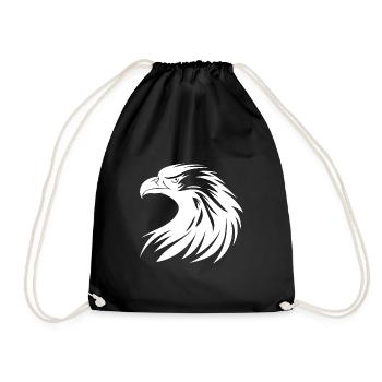 Beautiful Eagle Logo in Tattoo Style - Drawstring Bag - black - Front