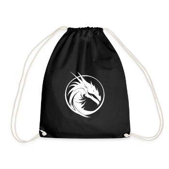 Vintager Tattoo Drache Kreis Logo Schuppenkleid - Turnbeutel - Schwarz - Vorne