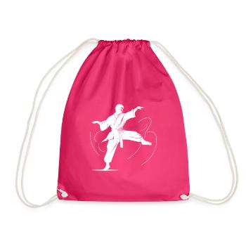 Karatekämpfer Kampfsport Wettkampf - Turnbeutel - Fuchsia - Vorne