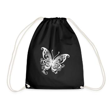 Dessin papillon de style lignes et points - Sac de sport léger - noir - Devant
