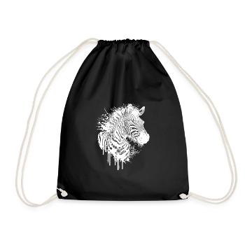 Wildes Zebra Splash Tattoo Style - Turnbeutel - Schwarz - Vorne
