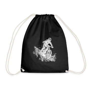 Cyclists Mountain Bikers Rain Mud Downhill - Drawstring Bag - black - Front
