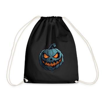Grinsendes Kürbis Gesicht - Kürbis Halloween - Turnbeutel - Schwarz - Vorne