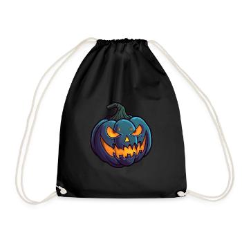 Wild Grimace Halloween Pumpkin Glowing Eyes - Drawstring Bag - black - Front