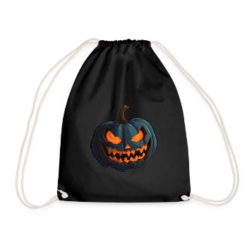 Kürbis mit gruseligen glühende Halloween Augen - Turnbeutel - Schwarz - Vorne
