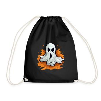 Fantôme effrayant avec un visage effrayant - Sac de sport léger - noir - Devant