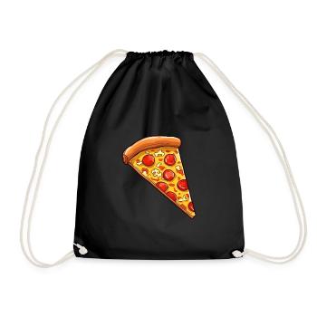 Pizzaliebhaber Küche Pizzastück für Pizzaesser - Turnbeutel - Schwarz - Vorne