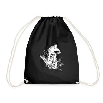 Mud Mountain Biker Outdoor Downhill - Drawstring Bag - black - Front