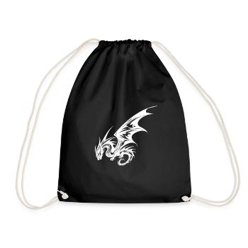 Vintager Drache mit Flügeln - Turnbeutel - Schwarz - Vorne