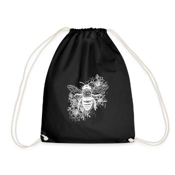 Mignonne petite abeille sur une fleur - Sac de sport léger - noir - Devant