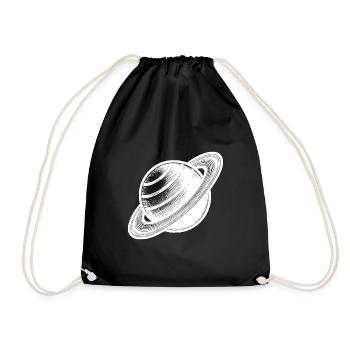 Planète aux anneaux Saturne avec système d’anneaux dans le système solaire - Sac de sport léger - noir - Devant