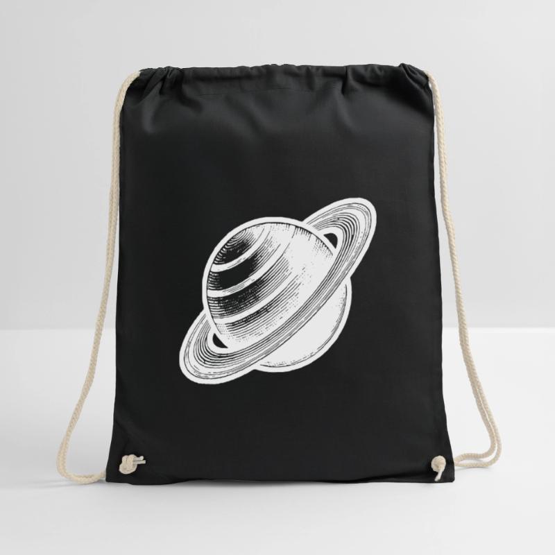 Ringed planet Saturn with ring system in the solar system Drawstring Bag