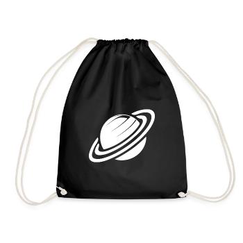 Planète Saturne avec des anneaux dans le système solaire - Sac de sport léger - noir - Devant