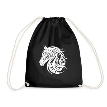 Style de tatouage de portrait de cheval joli - Sac de sport léger - noir - Devant