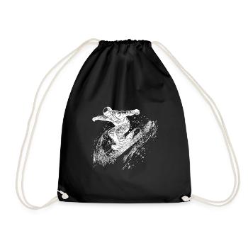 Tiefschnee Snowboard Move Ride Jump Style - Turnbeutel - Schwarz - Vorne