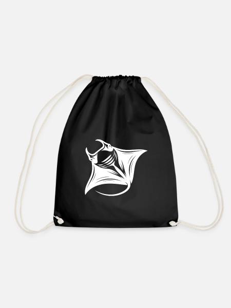 Eleganter riesiger Mantarochen im Flug - Turnbeutel - Schwarz