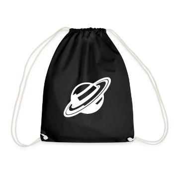 Planète aux anneaux dans l’univers du système solaire - Sac de sport léger - noir - Devant
