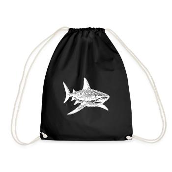 Grand requin tigre Vintage requin animal préféré - Sac de sport léger - noir - Devant