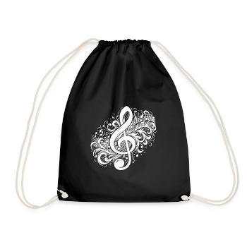 Clé de musique avec partitions vintage - Sac de sport léger - noir - Devant