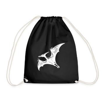 Flying Dino Pteranodon Pterosaur Dinosaur - Drawstring Bag - black - Front