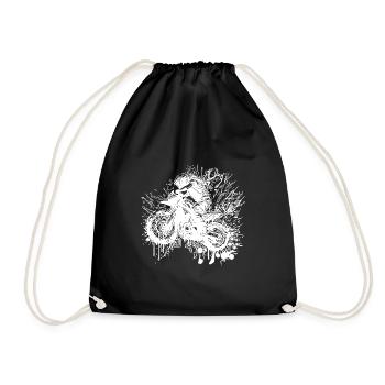 Moto de course tout-terrain style éclaboussure - Sac de sport léger - noir - Devant