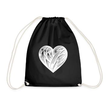 Elegantes Tattoo Herz - Turnbeutel - Schwarz - Vorne