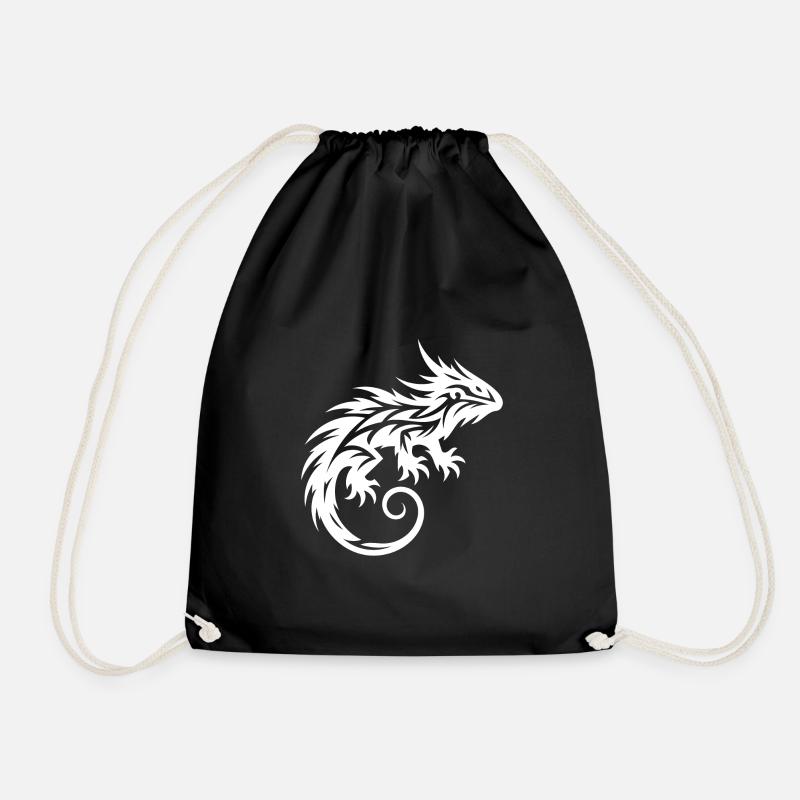 Struppiges Bartagame Tribal Drachen Tattoo - Turnbeutel - Schwarz