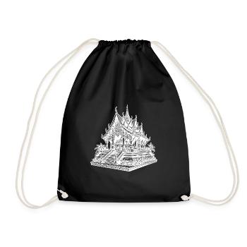 Exotic Pretty Thailand Temple - Drawstring Bag - black - Front