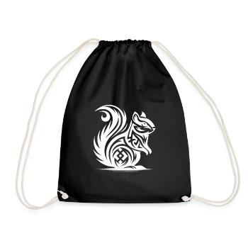 Petit mignon bébé écureuil style de tatouage - Sac de sport léger - noir - Devant