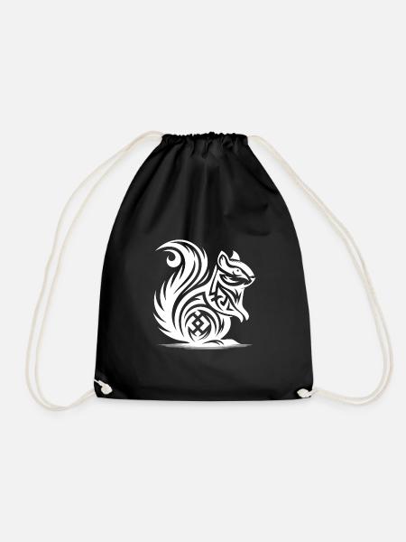 Kleines Niedliches Baby Eichhörnchen Tattoo Style - Turnbeutel - Schwarz
