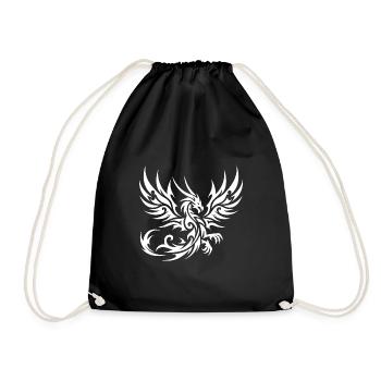 Dragon tribal de tatouage sauvage avec des ailes - Sac de sport léger - noir - Devant