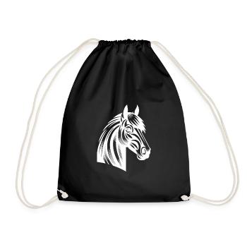 Portrait de Style de tatouage de tête de cheval - Sac de sport léger - noir - Devant