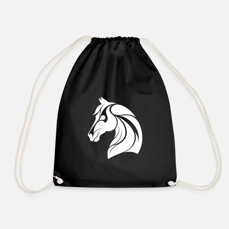 Eleganter Pferdekopf - Turnbeutel - Schwarz