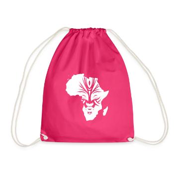 Afrika Kontinent Masken Schmuck Tattoo - Turnbeutel - Fuchsia - Vorne