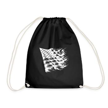 Drapeau des États-Unis Style de tatouage Vintage - Sac de sport léger - noir - Devant