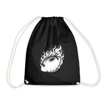 Blatant throwing football in flames and fire - Drawstring Bag - black - Front