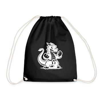 Sportlicher Karate Drache Cartoon Style - Turnbeutel - Schwarz - Vorne