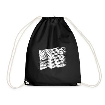 Style de tatouage vintage du drapeau des États-Unis - Sac de sport léger - noir - Devant