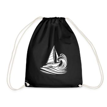 Voilier rapide dans les vagues - Sac de sport léger - noir - Devant