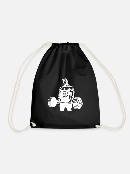 Strength Training for Men - Feel Iron and Strength - Drawstring Bag - black
