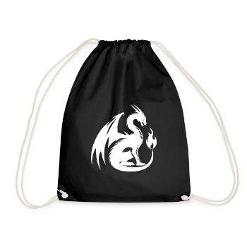 Dragon en colère avec d’énormes ailes et une flamme - Sac de sport léger - noir - Devant