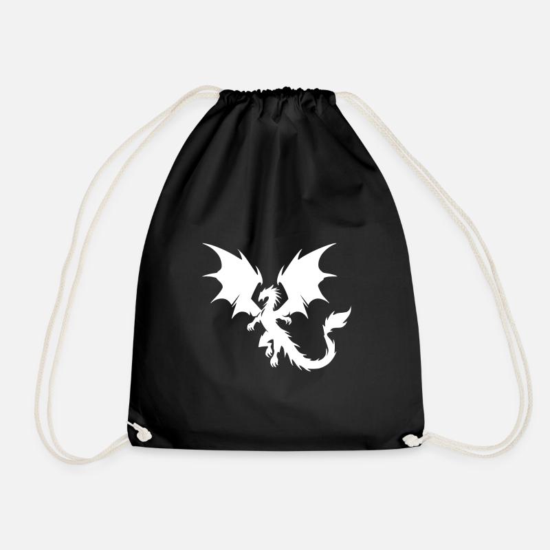 Dragon volant avec d’énormes ailes - Sac de sport léger - noir