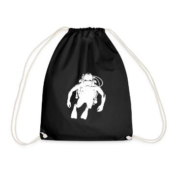 Floating Scuba Diver Diving Club Design - Drawstring Bag - black - Front
