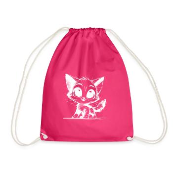 Crayon mignon dessin chats yeux de bébé - Sac de sport léger - fuchsia - Devant